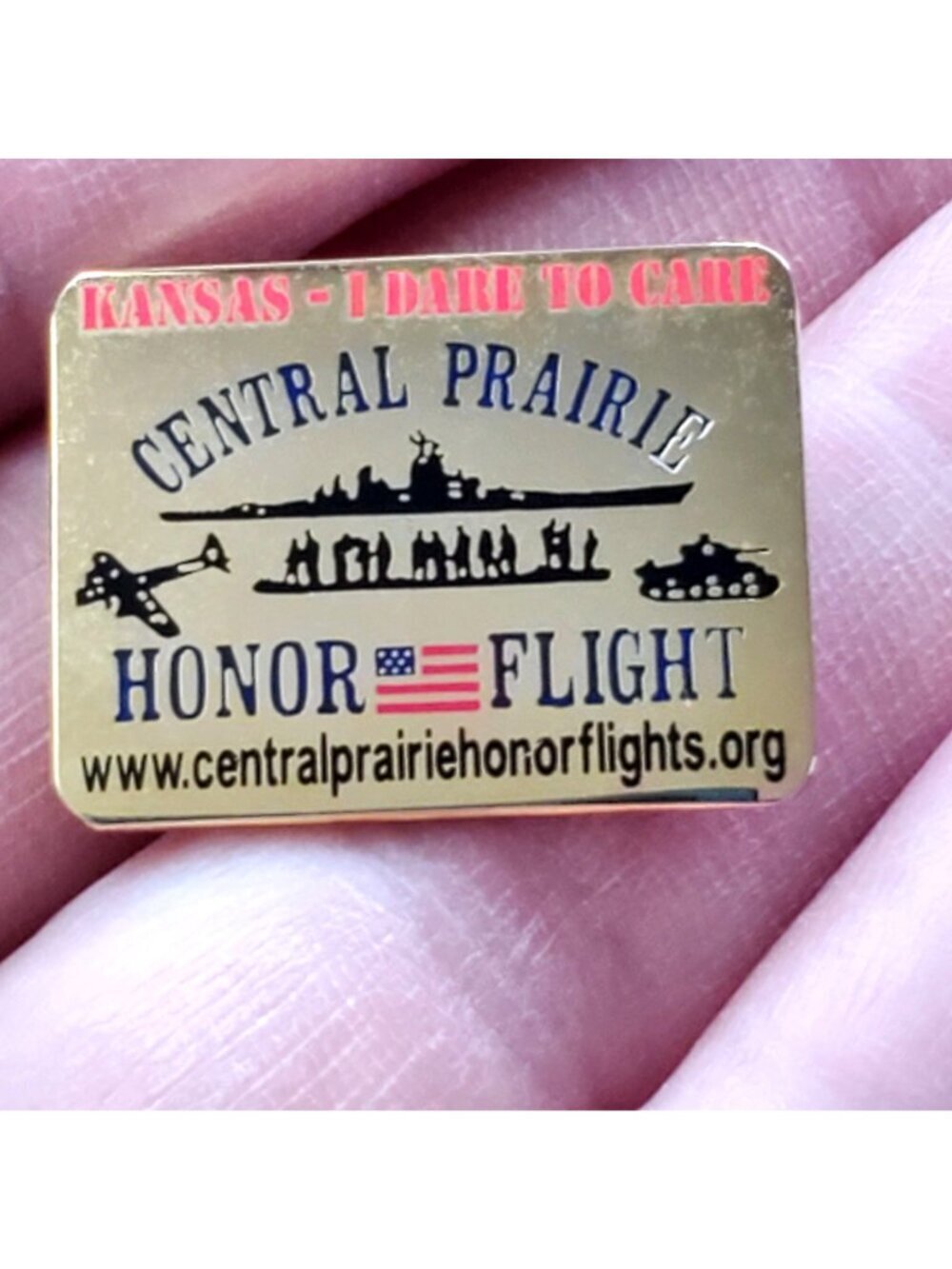 Kansas Central Prairie Honor Flight Lapel Pin Gold Tone Collectible SymbolArts - Picture 3 of 8